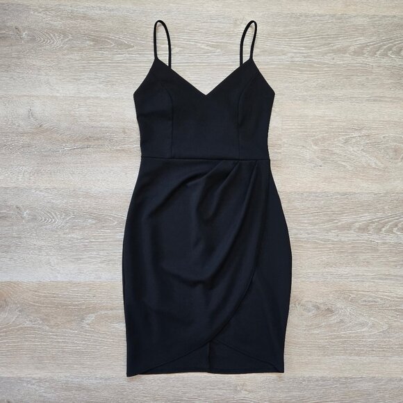 Lulus Mini Short Sleeveless Dress Size Small Stretch Black Bodycon LBD - Picture 1 of 16